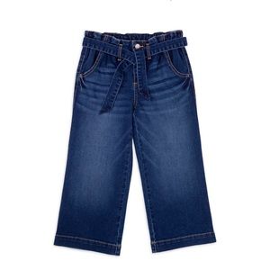 NWT Wonder Nation Girls Belted Cropped Wide Legged Jean
